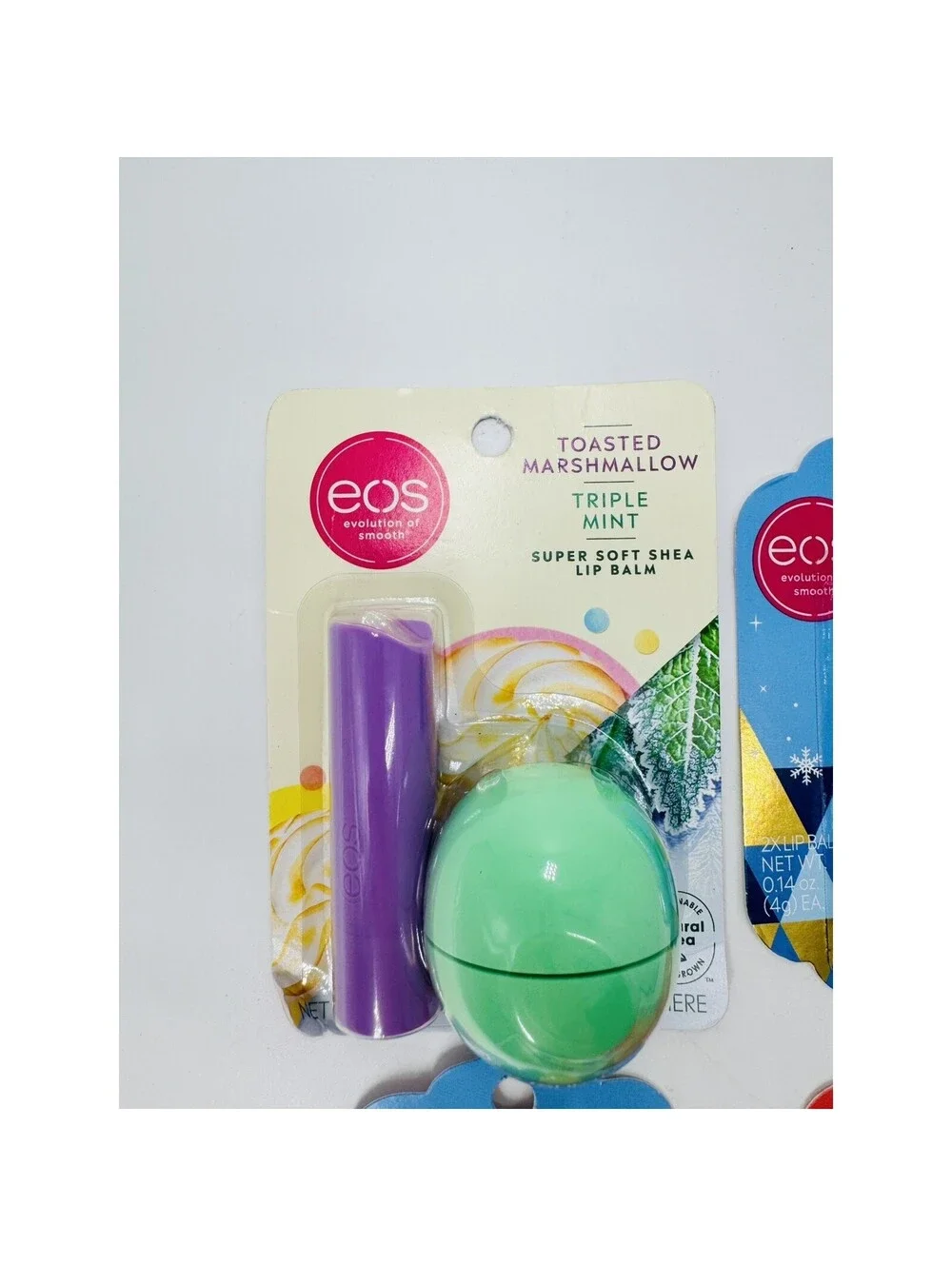 8 NEW EOS Lip Balm Sugar Cookie Cranberry Merry Berry Toasted Marshmallow Mint